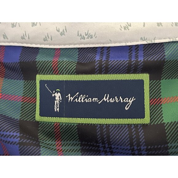 William Murray Men's Medium 1/4 Button Muted White Gray Green Yellow Llama Polo - Picture 7 of 9